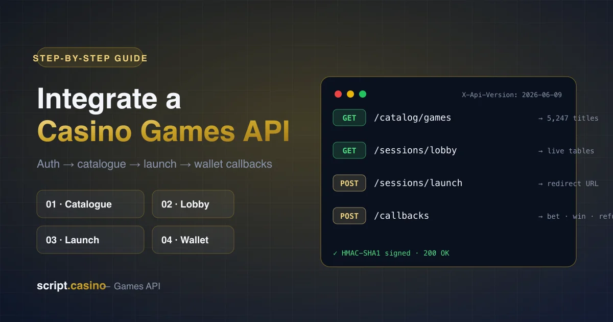 How to Integrate a Casino Games API (Step-by-Step Guide) casino script screenshot